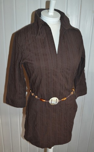 Hippe bluse tunika braun - bluse,