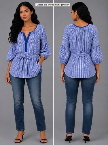 Bluse mit bindegürtel - mit, gr.