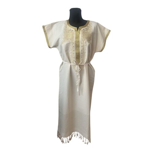 Kaftan kleid weiß - kleid, gold
